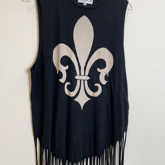 Wildfox fringe summer tee top XS oversized 🐝 - Picture 2 of 6